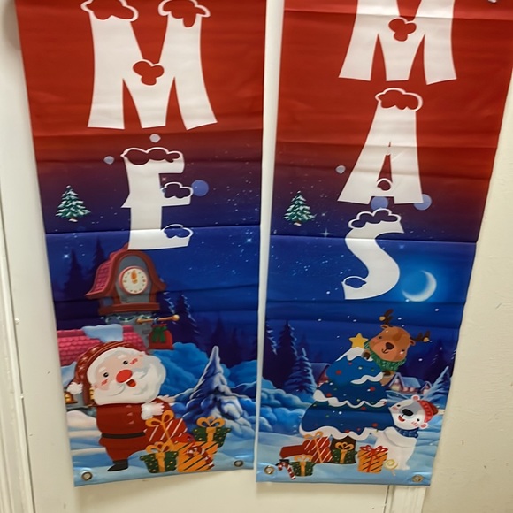 Santa, Reindeer and Snowman Christmas Door Banner New Year Outdoor Indoo… - Picture 10 of 12